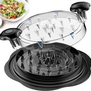SURETIVIAN Chicken Shredder Large Chicken Breast Shredder Tool Twist with Brush&Fork, Visible Meat Shredder Machine, Strong Anti-Slip Strip, Ergonomic Handle, BPA Free, Suitable for Pork Beef Chicken