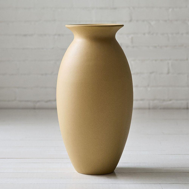 Glazed Ceramic, Floor Vase, Neutral, 20.1 Inches