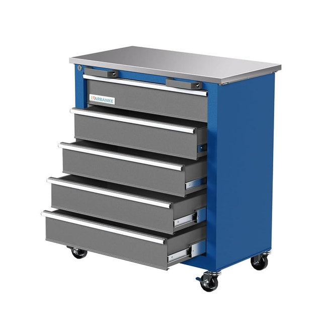 LARBANKE 5-Drawer Rolling Tool Chest,Tool Cabinet on Wheels with Keyed Locking System and Drawer Liners,Tool Chest with Link Buckle and can be Combined to Large Cabinet Set,for Warehouse,Garage