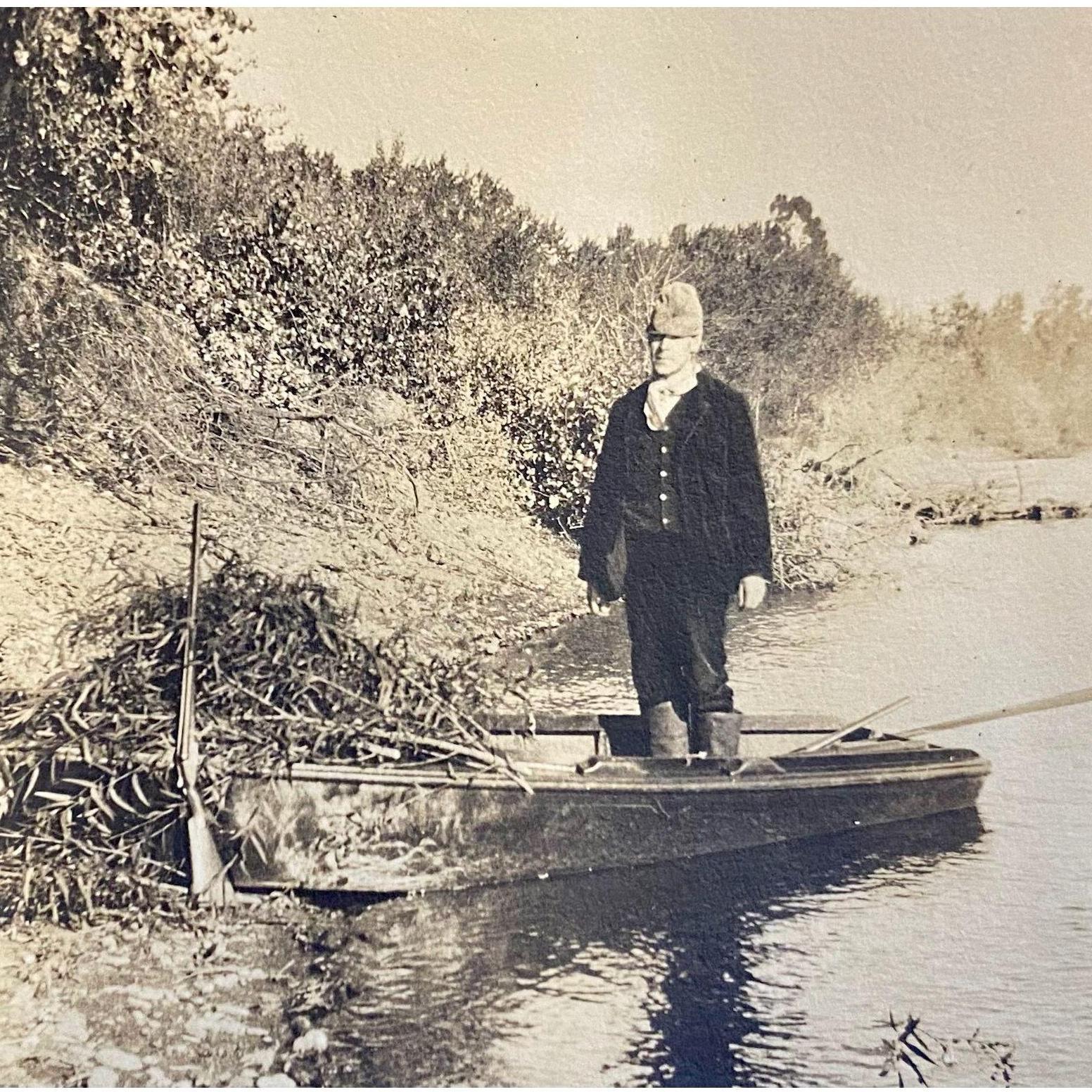 Great Great Grandfather Will Colby duck hunting on Tomales Bay in 1920.