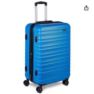 Amazon Basics 26" Hardside Medium Checked Luggage, Hardshell Suitcase With Wheels, Expandable For Up to 15% More Space, With Scratch-Resistant Surface, Four Multi-directional Wheels, Light Blue