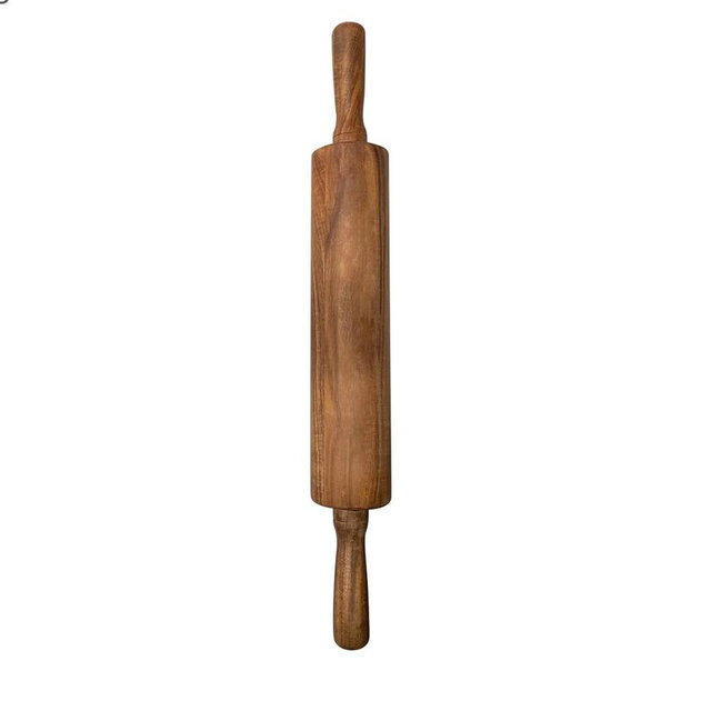 Ironwood Gourmet Acacia Wood Rolling Pine, 12" barrel x 2.75"