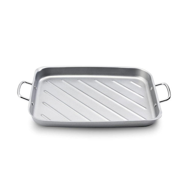 BTCDR 11" x 15" Grill Pan With Handles For Outdoor Grill BBQ Trays For Grilling Rectangle Barbecue Tray Stainless Steel