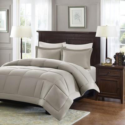 Taupe Belford Microcell Down Alternative Comforter Set Set Full/Queen 3pc