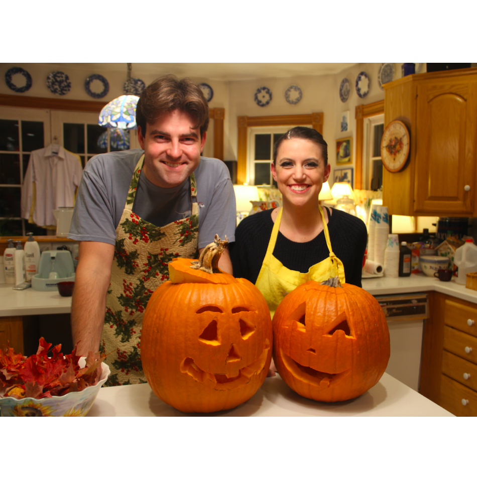 After getting back from a ballroom competition, Elyse joined Aaron & the Colby's for pumpkin carving =D