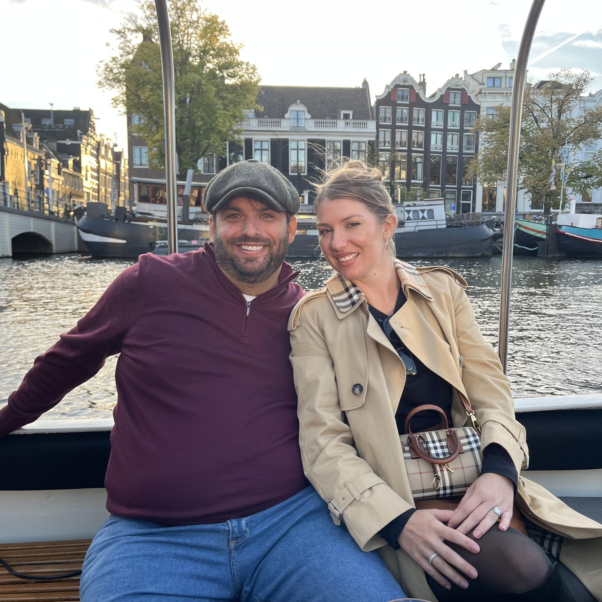 A romantic cruise in the canals of Amsterdam.
