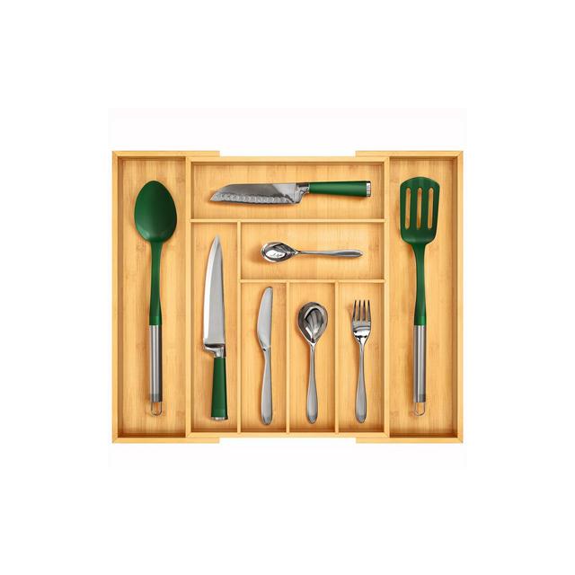 Expandable Kitchen Drawer Organizer 6-8 Slot, Silverware Utensil Organizer by Royal Craft Wood