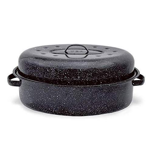Granite Ware 0508-2 15-Inch Covered Oval Roaster, 15 inches, Black