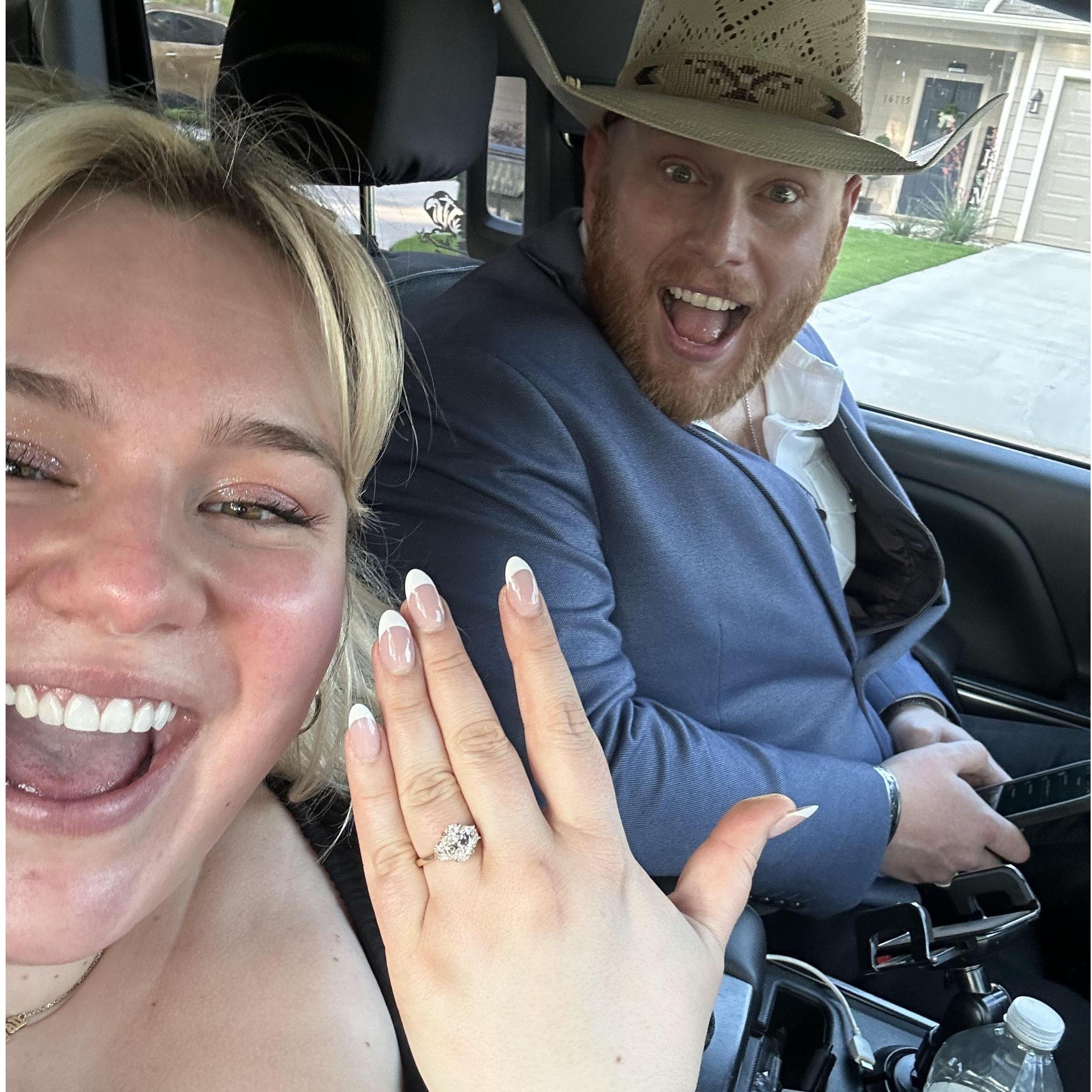 Only moments after the big question. Right after life changed forEVER!