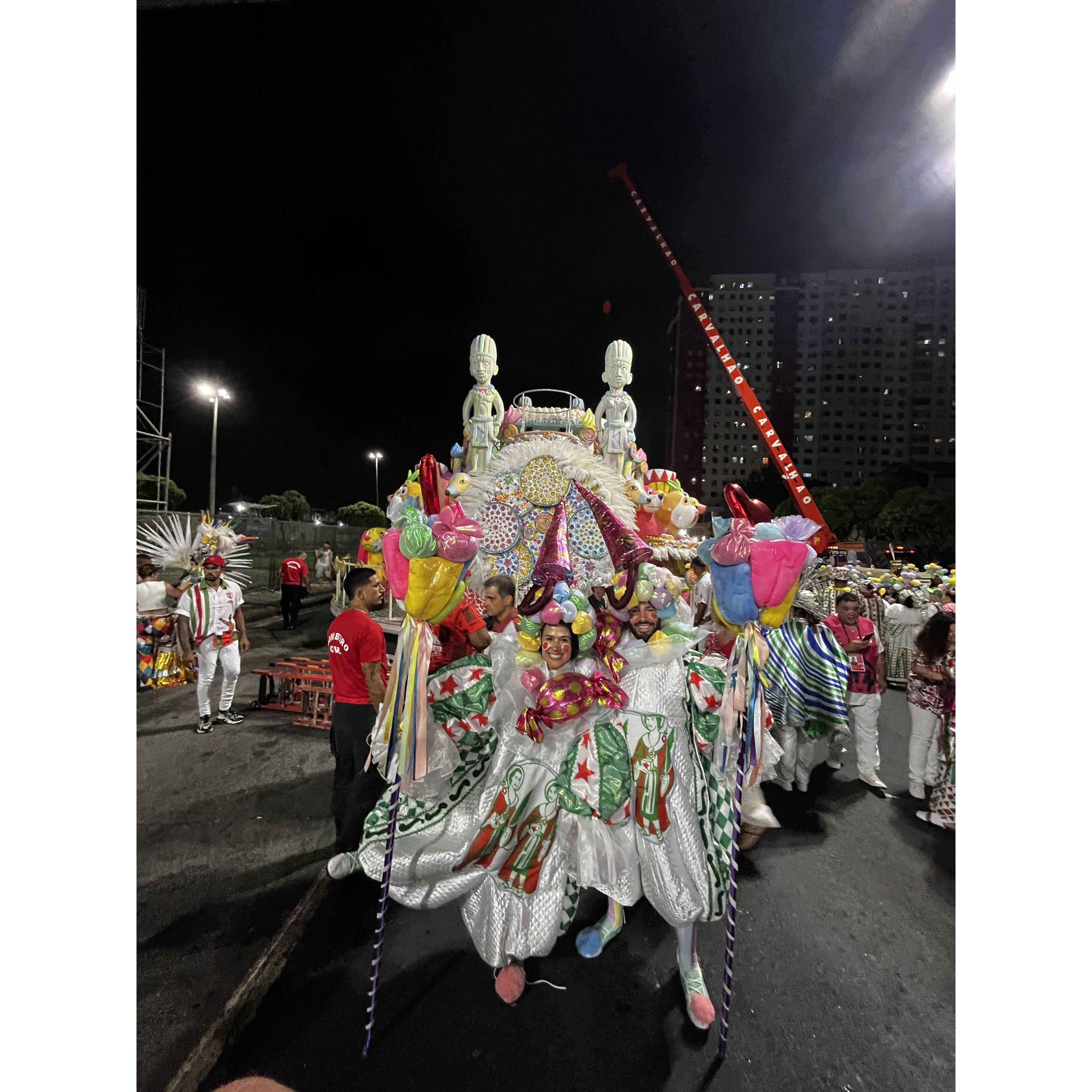 Being part of the Carnaval Parade in Rio, 2023.