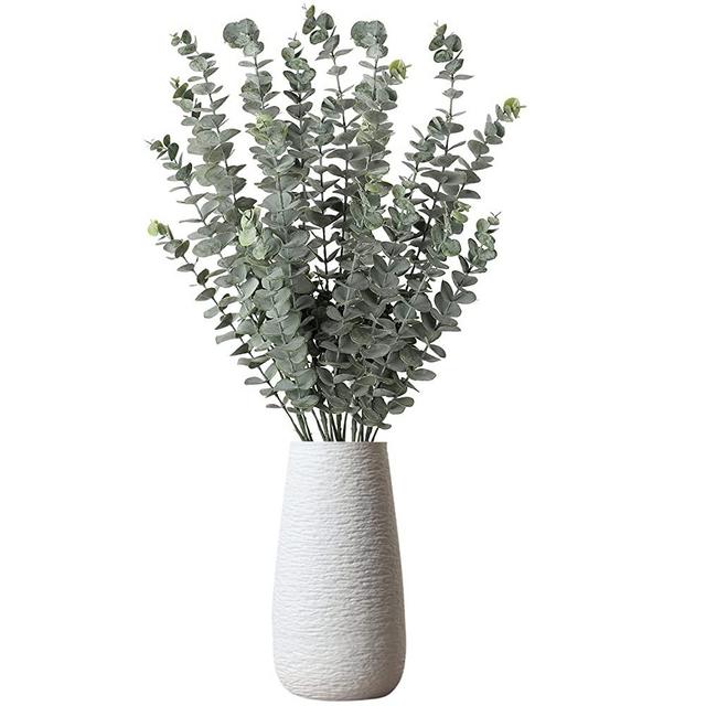 29'' Faux Eucalyptus Branches Spray Artificial Eucalyptus Leaves Long Stems Fake Flower Greenery Tall Plants Real Touch Flowers Eucalyptus for Wedding Bouquet Vase Floral Arrangement Decor 3 Pcs