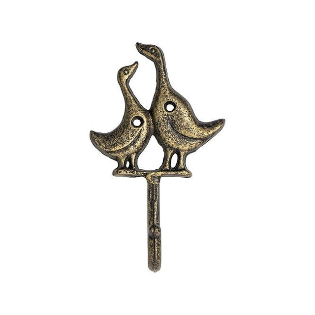FantasHome Wall Mounted Cast Iron Home Decor Single Hook with Unique Design (Ducks)