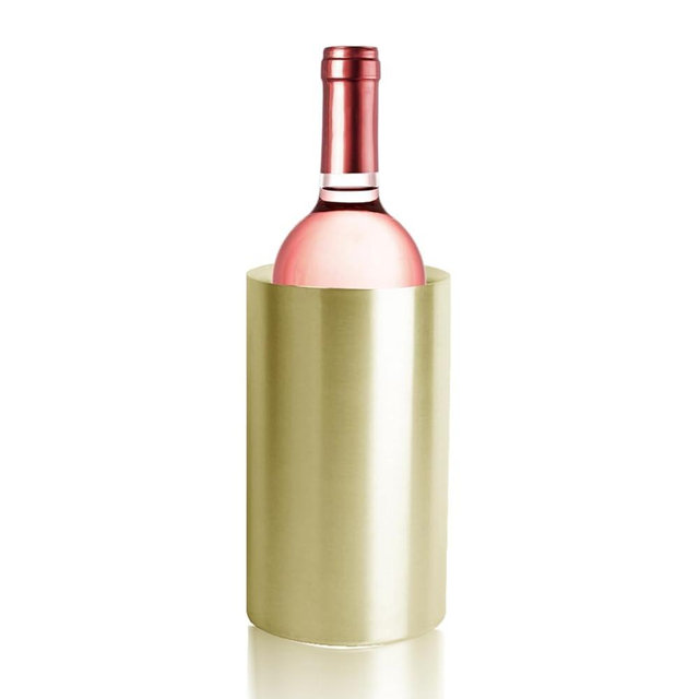 Sipoyen Gold Wine Chiller Bucket for Bottle 750ml Wine Chiller Champagne Cooler Insulated for Parties Keep Wine & Beverage Cold Bar Cart Accessories