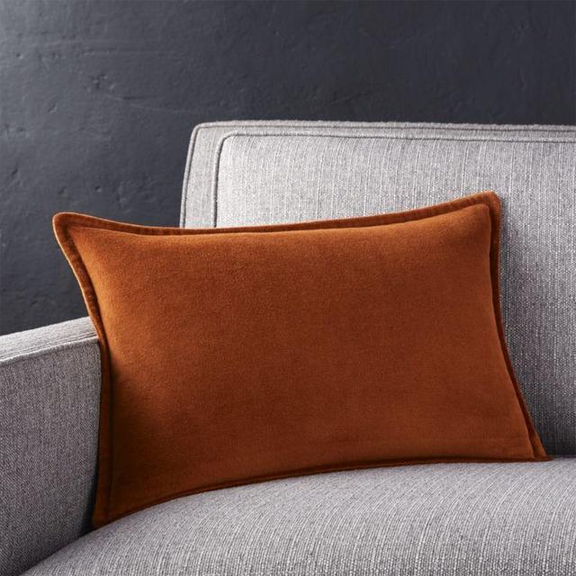 Brenner Rust 18"x12" Pillow with Feather-Down Insert