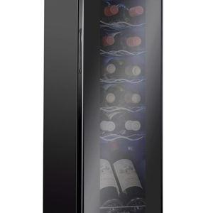Ivation 12 Bottle Compressor Wine Cooler Refrigerator w/Lock, Large Freestanding Wine Cellar Fridge, 41f-64f Digital Temperature Control Glass Door Black