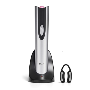 Oster Cordless Electric Wine Bottle Opener with Foil Cutter, Silver