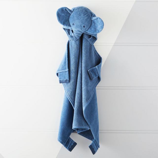 Baby Dark Blue Elephant Hooded Towel