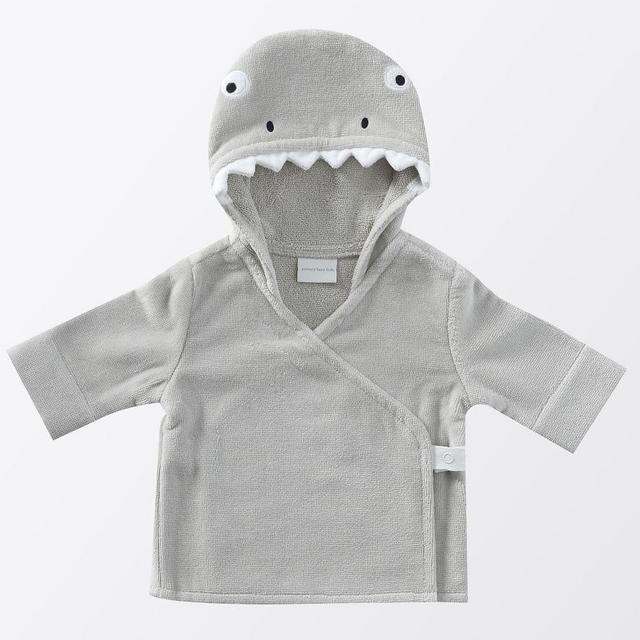 Shark Baby Critter Robe, 3-6 Months, Grey