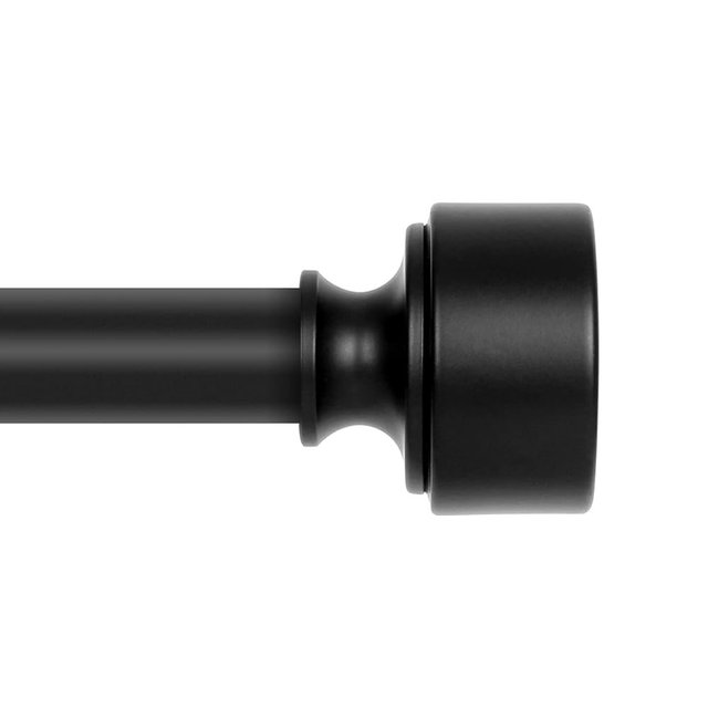 Black Curtain Rods for Windows 66 to 120 Inch(5.5-10ft), 1 Inch Diameter Heavy Duty Curtain Rod, Adjustable Decorative Drapery Poles 36-120", Matte Black