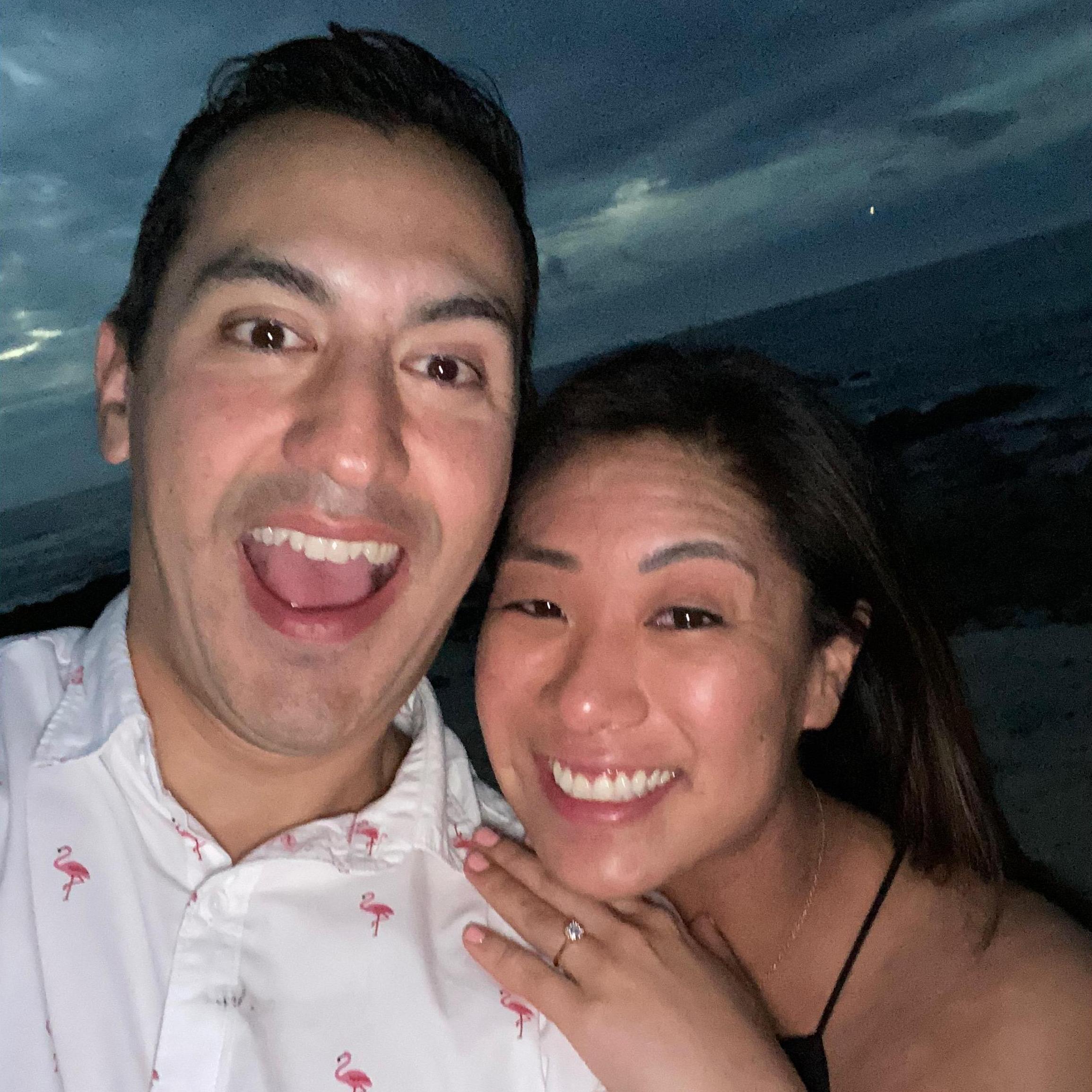 Moments after the proposal! (Manini'owali Beach, 2020)