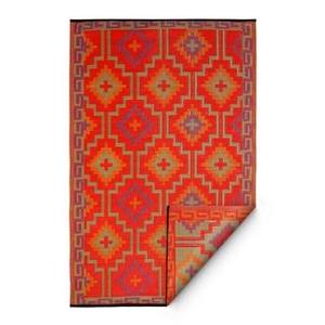 Fab Habitat Lhasa Indoor/Outdoor Rug, Orange & Violet, - 4' x 6'