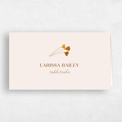Linen, Beige Wedding Place Card - Brendlyn