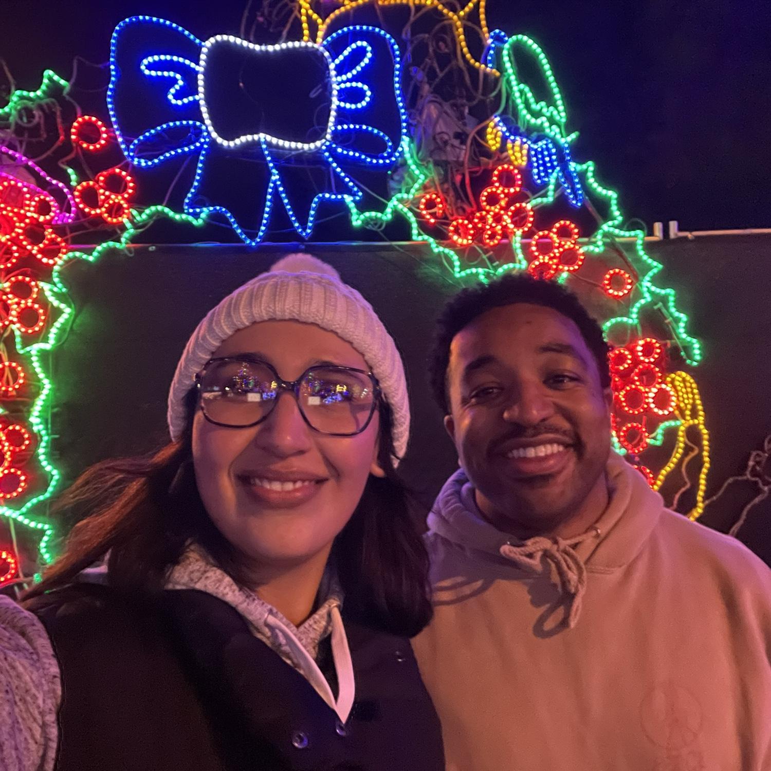 Our first date!!
We went to the Christmas zoo lights and it was all so beautiful, we talked for what felt like forever and found ourselves being a few of the last people out of the zoo that night!