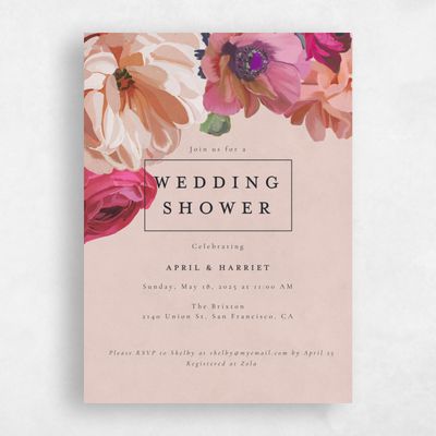 Dusty Rose, Pink Wedding Wedding Shower Invitation - Wildrose Portrait