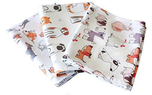 Sunshine Vibes Set of 3 Tea Towels 100% Cotton Dog Lover Pattern with Hanging Loop; to Tackle All of Your Drying, Wiping and Cleaning Kitchen tasks for Dog Lover!