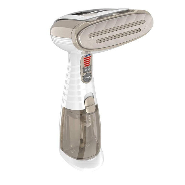 Conair Handheld Garment Steamer for Clothes, Turbo ExtremeSteam 1875W, Portable Handheld Design, Strong Penetrating Steam, White / Champagne