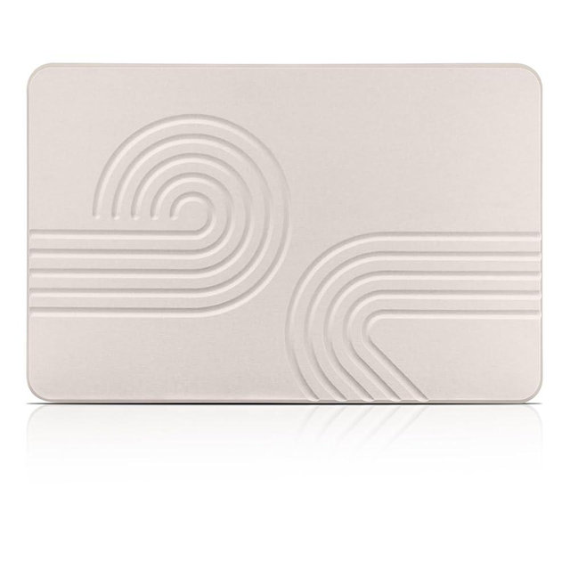 Elfcool Stone Bath Mat Diatomaceous Earth Shower Mat Non Slip Quick Dry Bath Stone Mat Super Absorbent Bathroom Floor Mat for Bathroom Kitchen Counter (Off White 02)