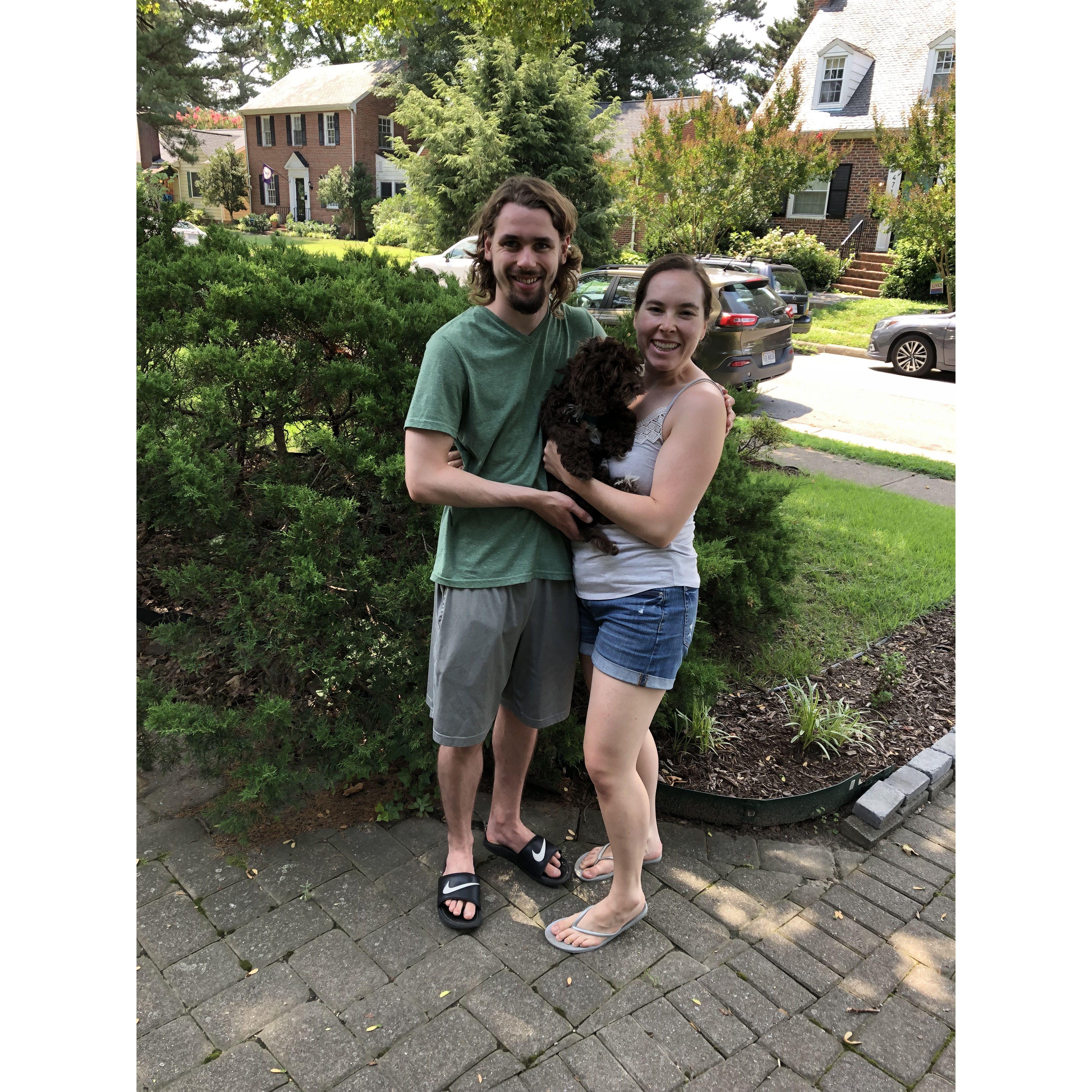 Olivia, Vince, and Honey during Honey's first visit to Richmond, Virginia in 2021.