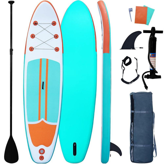 XHYCPY Inflatable Paddle Boards Stand Up Paddleboard Wide Stable with Premium SUP Paddle Board Accessories for All Skill Levels with Fins, Adjustable Paddle, Pump, Backpack, Leash