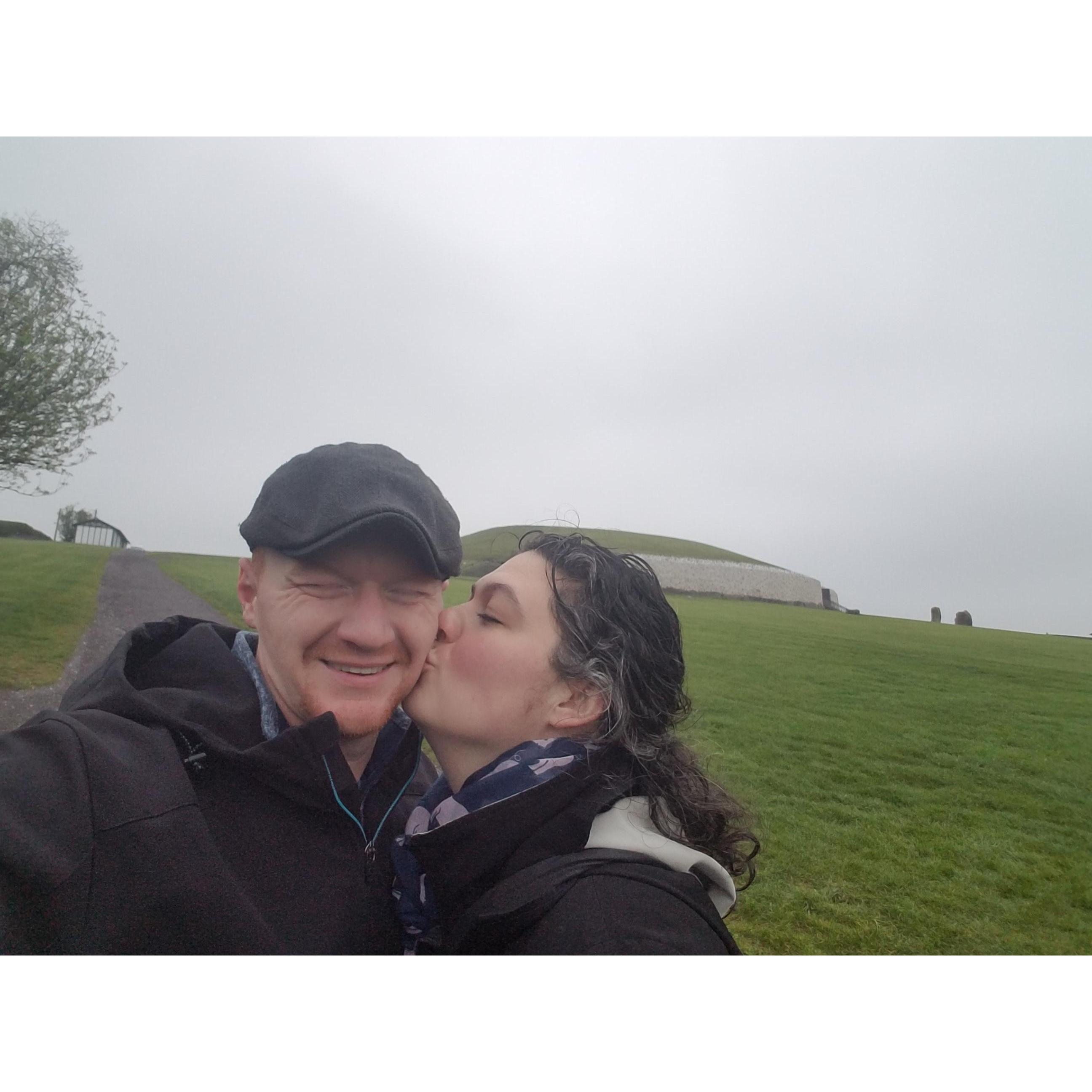 Christina and Eric at Newgrange outside of Dublin, Ireland