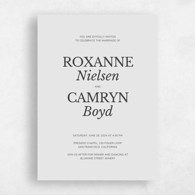 Multi-Colored Wedding Invitation - Jaramillo Classic
