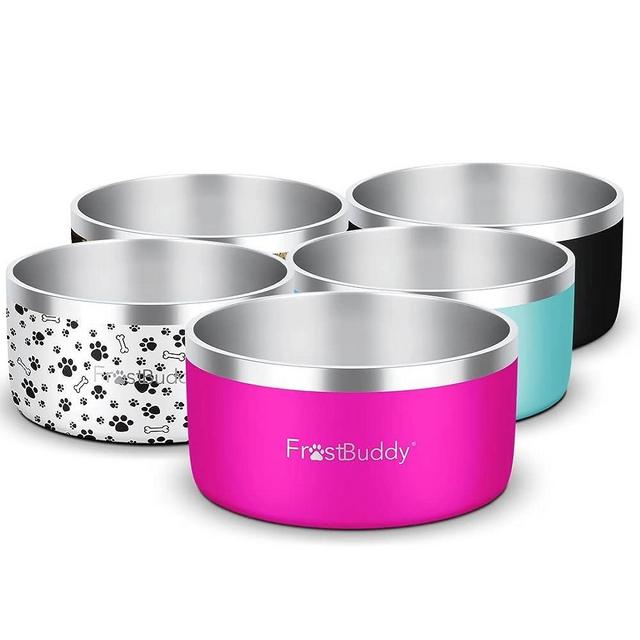 Frost Buddy | Dogbowls - Non-Slip Dog Bowl - Stainless Steel - Insulated Dog Bowl - Non-Slip Bottom - Holds 5-12 Cups of Water or Food - Dog Bowls for Large Dogs… (Pink, 64 OZ)