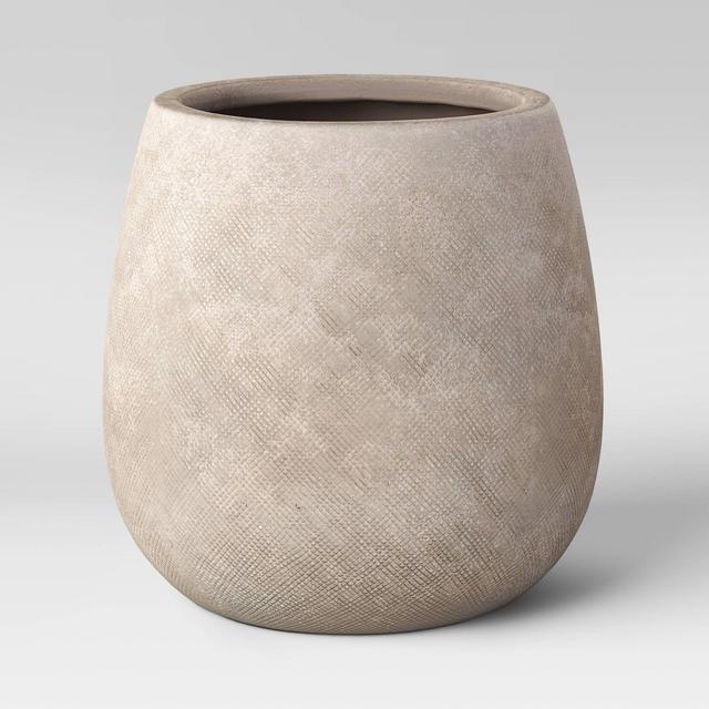 8" Outdoor Textured Stoneware Planter Tan - Project 62™