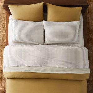 Classic Percale Core Sheet Set (Color: Tandem Stripe in Pebble, Size: Queen)