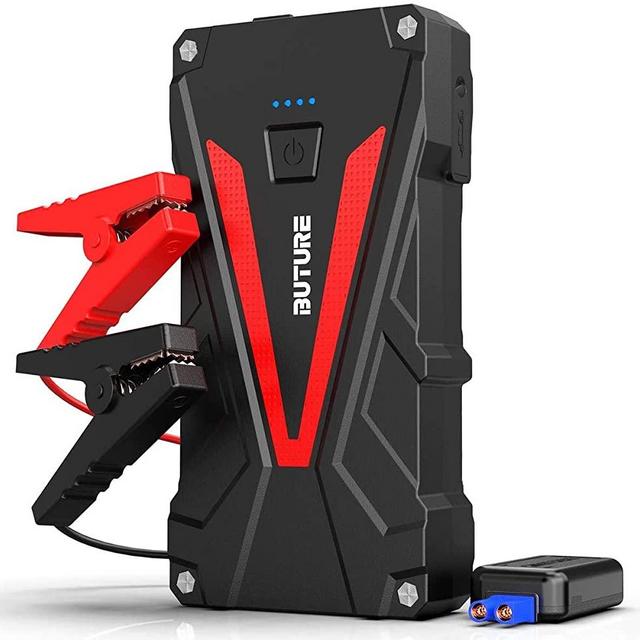 Car Jump Starter, BUTURE 800A Peak 12800mAh Portable Car Battery Starter (up to 6.0L Gas/5.0L Diesel Engines) Auto Battery Booster Pack with Smart Safety Jumper Cable, QC3.0 USB Outputs (800A)