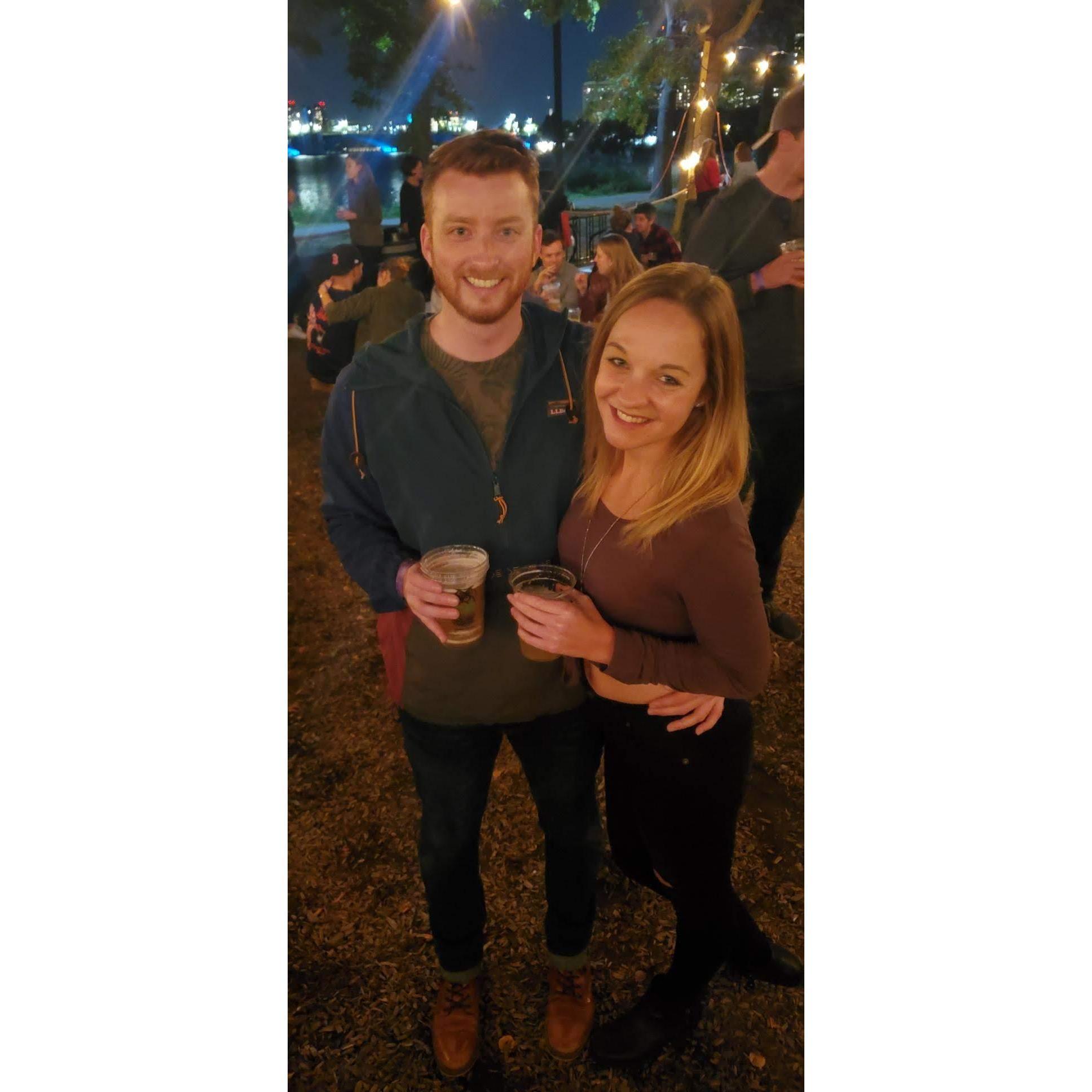 Night Shift Owl's Nest Beer Garden- our first date spot!