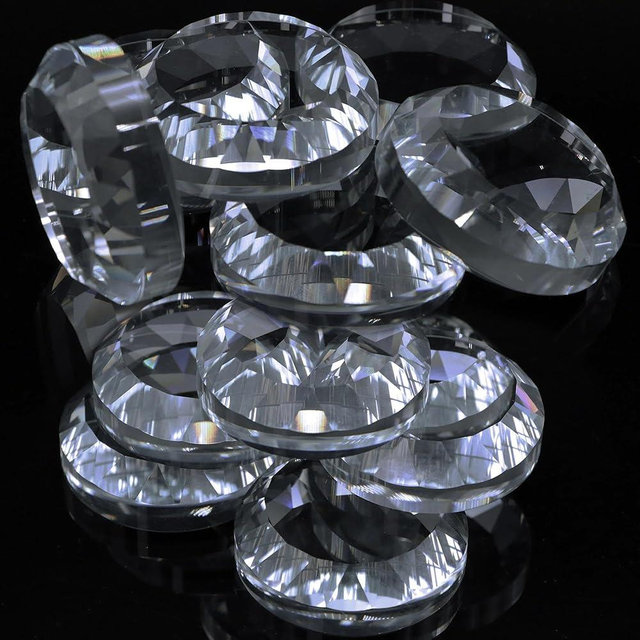 OKQX 12-Pack Crystal Glass Pattern Weights for Sewing - Fabric Weights for Precision Dressmaking, Pattern Cutting & Crafting, Shatter-Resistant Sewing Accessories,2“ Diameter, 0.58" Thickness