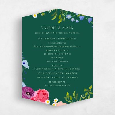 Green Diamond Wedding Program - Dicha