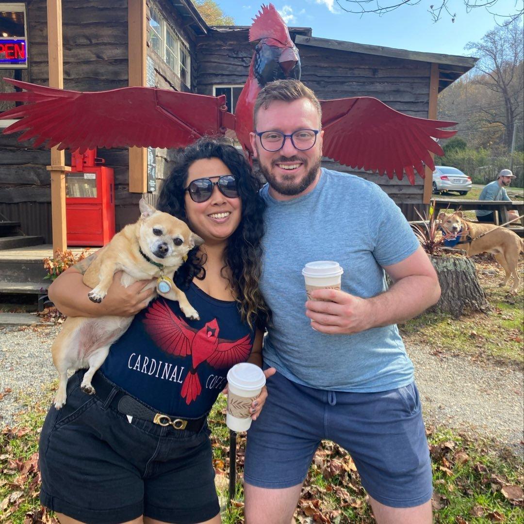 Cardinal Coffee near Bryson City, NC is worth the drive... their coffee make us all feel like we can fly apparently!