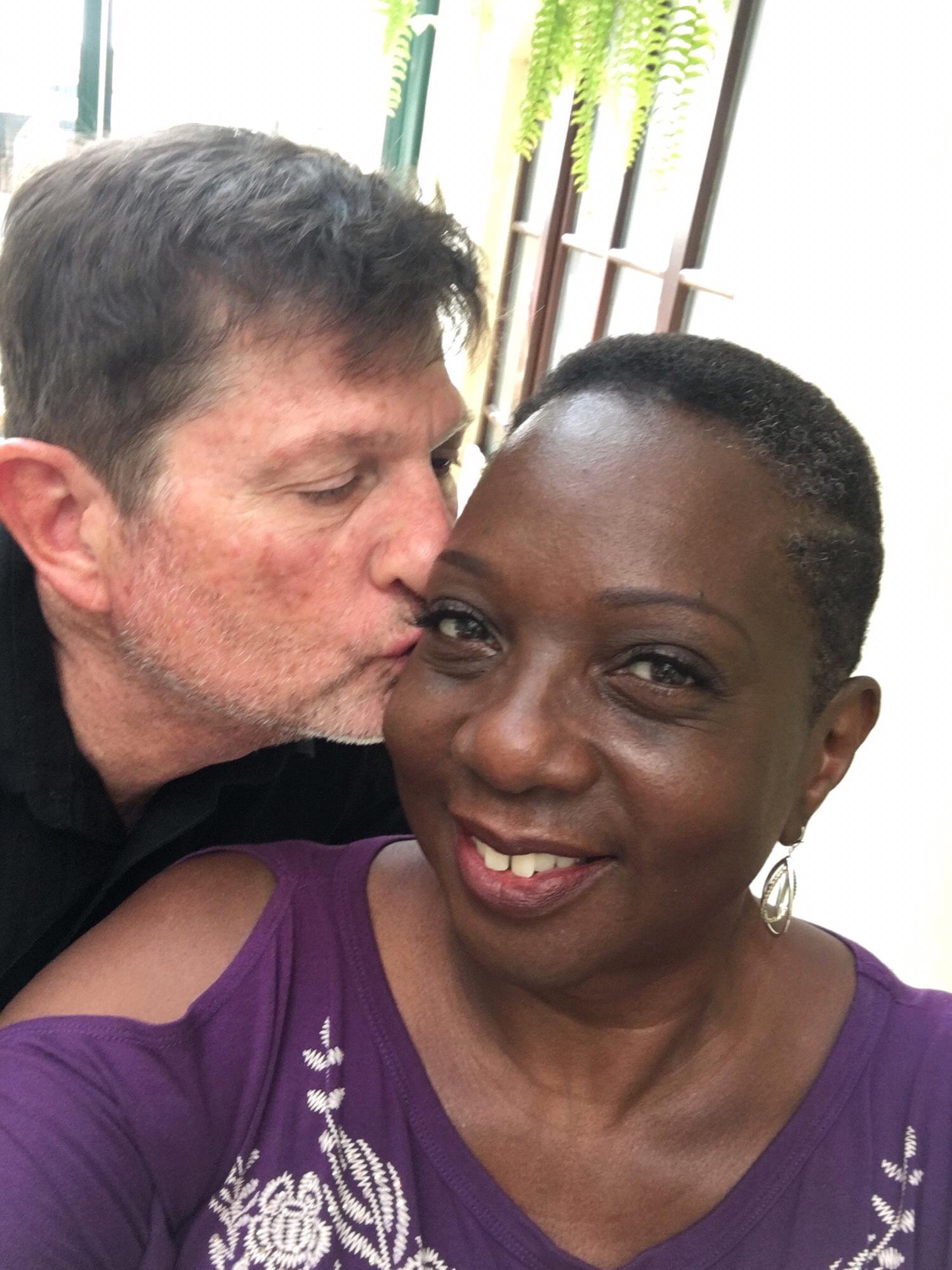 Happy and enjoying ourselves somewhere in Europe.
