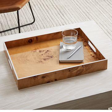 Burled Wood & Lacquer Trays