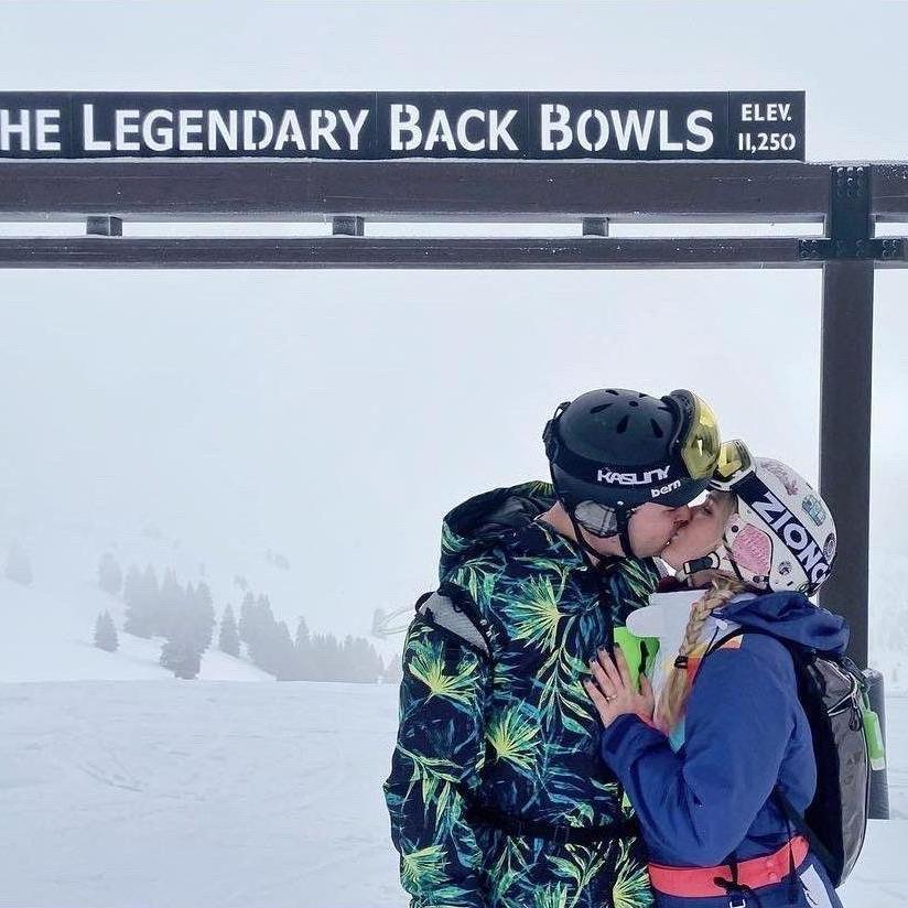 Getting engaged at the top of Vail Mountain in Colorado- December 26, 2022