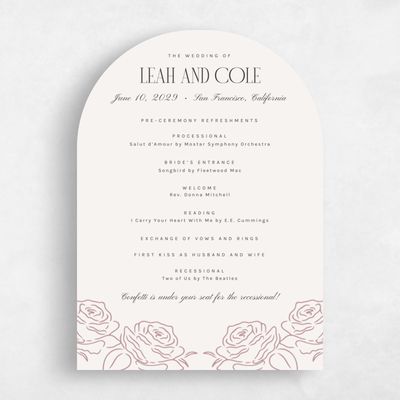 Beige Arch Wedding Program - Silvana