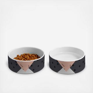 Geometry Blocking 6 Pet Bowl, Set of 2