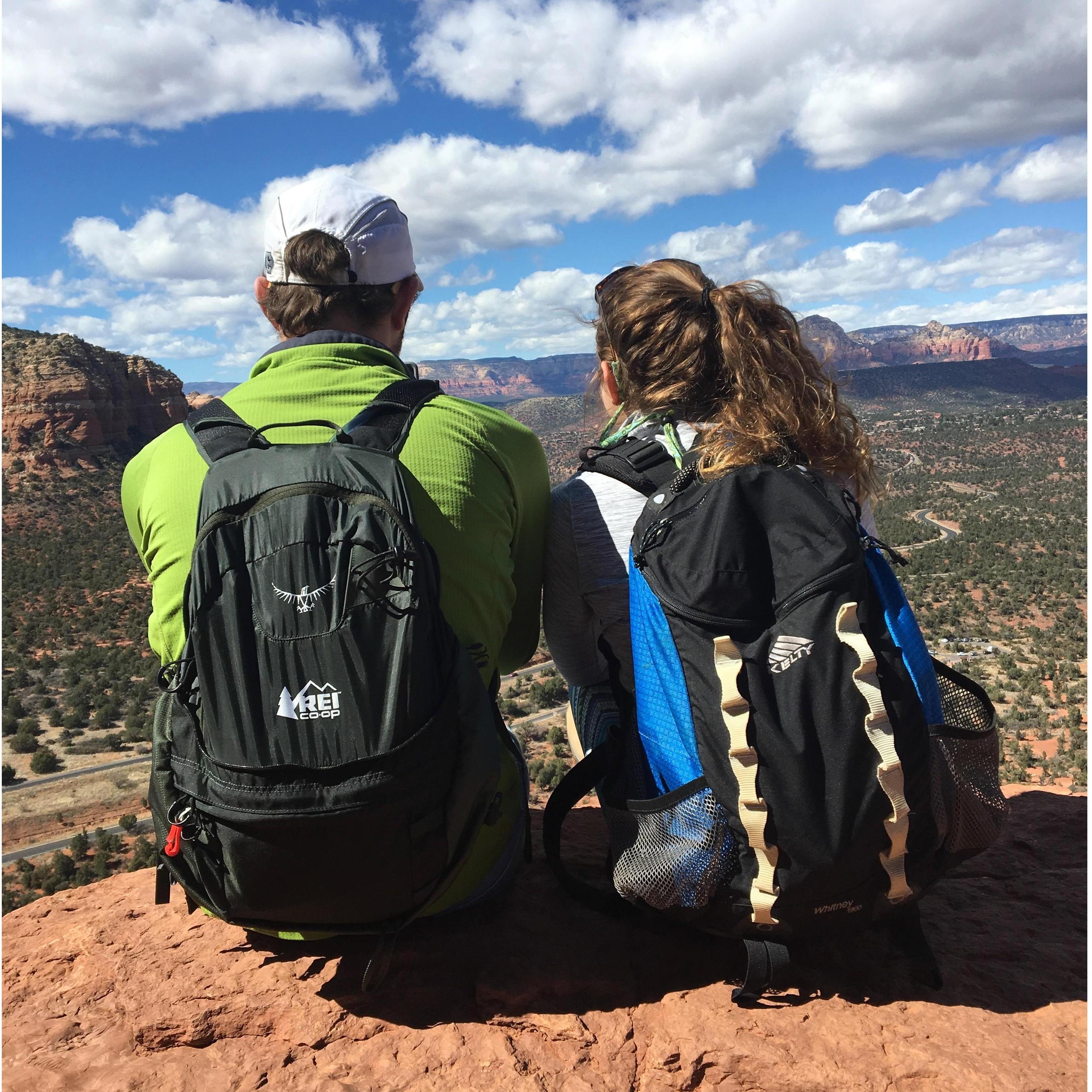 One of Mattie and Justin's favorite things to do is hike! This was taken in Sedona, Arizona on spring break their senior year at Miami!