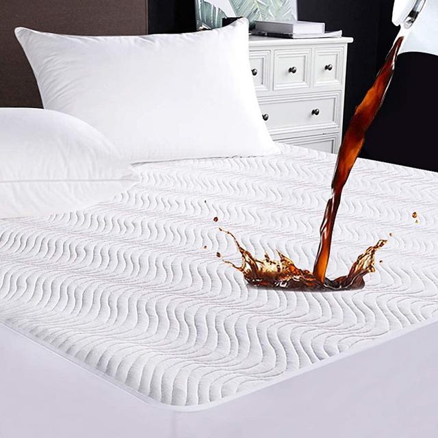SINSAY King Size 100% Waterproof Mattress Pad, Super Soft & Cooling Mattress Protector Stretches up to 8-21 Inches Deep Pocket Microfiber Filling, Stain-Release & Vinyl Free Mattress Cover